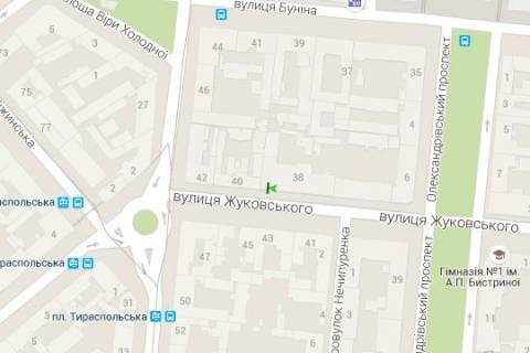 Citylight A in Odessa, 1.2x1.8  Zukovs'kogo st., 38/40 scheme