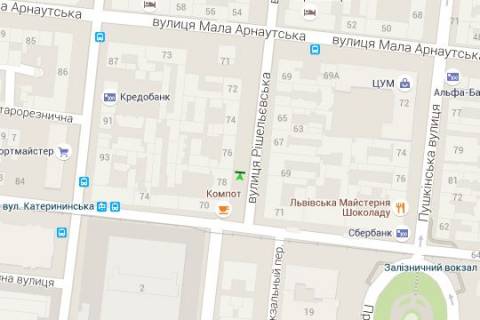 Беклайт B у Одесі, 1.2x1.8  Рішельєвська вул., 78 - Пантелеймонівська вул. схема