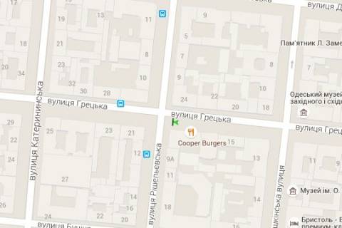 Citylight B in Odessa, 1.2x1.8  Grec'ka st., 19 - Risel'evs'ka st. scheme