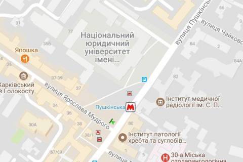Бэклайт A в Харькове, 2.3x3.14  Григорія Сковороди (Пушкінська) вул. - Ярослава Мудрого вул. (Петровського вул.) схема