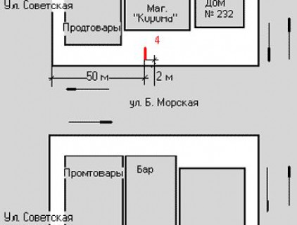 Бэклайт B в Николаеве, 1.2x1.8  Велика Морська вул., 67 - Соборна вул. (Радянська (центр) вул.), 4 схема