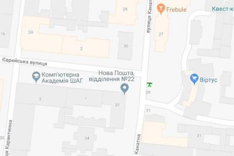 Ситилайт A в Одессе, 1.2x1.8  Канатна вул., 29 - Єврейска вул. схема