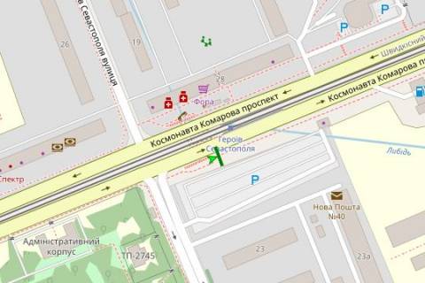 Билборд A в Васильевке, 3x6  Космонавта Комарова просп., 28, навпроти схема