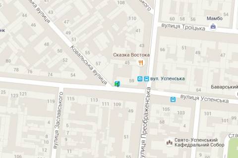 Нестандарт B в Одессе, 1.2x1.8  Успенська вул. - Преображенська вул., 47 - Ковальська вул. (Кузнечна). (остановка) схема