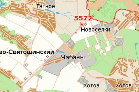 Билборд B в Киеве Київ - Одеса, 03км+650м від Києва (зліва в  напр. Києва, в центрі с.Чабаны) схема