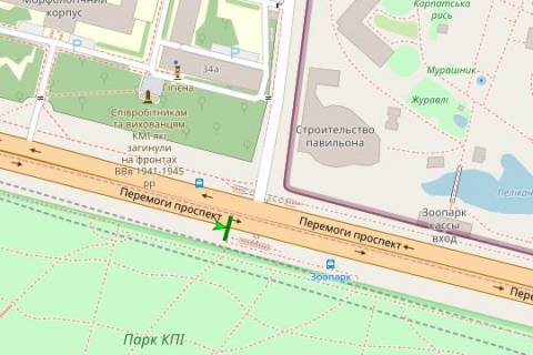 Скроллер A в Киеве, 2.3x3.14  просп. Берестейський (Перемоги)., , 34 напроти (біля парку) - 273579 схема