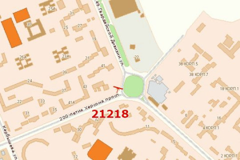 Билборд B в Васильевке, 3x6  200-річчя Херсона просп. - 49 Гвардійської Дивізії вул. схема