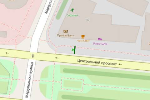 Ситилайт B в Николаеве, 1.2x1.8  Центральний просп. (Леніна просп.), 40 - Маріупольська вул. схема