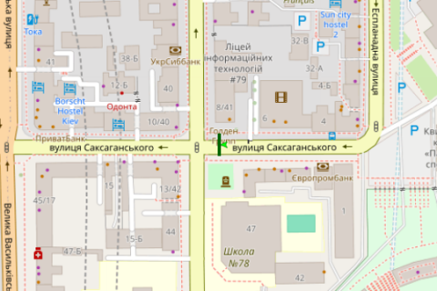 Скроллер A в Киеве, 1.2x1.8  Саксаганського вул., 8 - Шота Руставелі вул. - 616092 схема