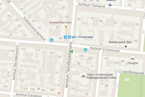 Бэклайт A в Одессе Успенська вул., 107 - Преображенська вул. схема