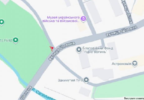Видеоборд A в Луцке, 2.3x3.14  Шопена вул., 12А, навпроти - 663766 схема