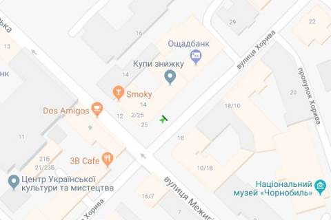 Бэклайт B в Киеве, 1.2x1.8  Хорива вул., 25 схема