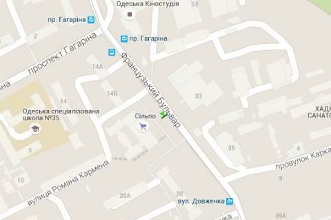 Ситилайт A в Васильевке, 1.2x1.8  Французький бульв., 16 схема