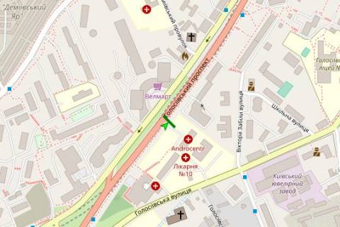 Prismatron, Prism A in Kyiv, 3x6  Golosiivs'kij prosp., 59: poliklinika No10 (u napramku  Moskovs'koi pl. ) - 271515 scheme