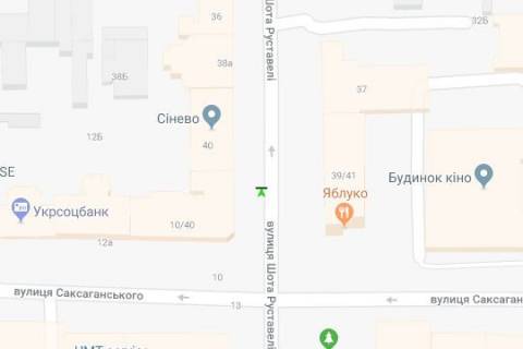 Сiтiлайт A у Києві, 1.2x1.8  Шота Руставелі вул., 40  схема