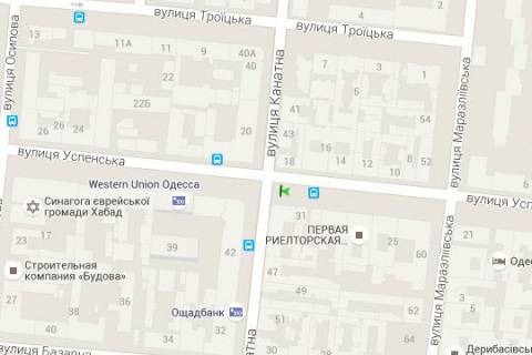 Бэклайт B в Одессе, 2.3x3.14  Успенська вул. - Канатна вул., 45 схема