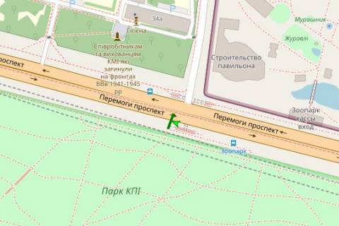 Бэклайт B в Киеве, 2.3x3.14  Берестейський просп., , 34 напроти схема