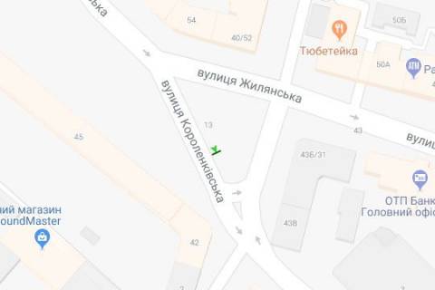 Ситилайт A в Киеве, 1.2x1.8  Короленківська вул./вул.Тарасівська (у напрямку вул. Казимира Малевича) схема