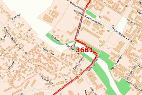 Билборд A в Васильевке, 3x6  Василівський пров. - Островського вул. схема