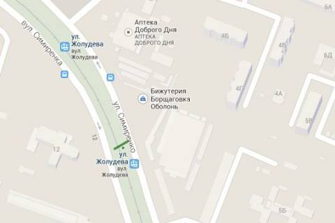 Білборд, Бігборд (Борд)  B у Василівці, 3x6  Симиренка вул., 2;100м до повороту на Жолудєва вул.; навпроти універсаму (в напр. Кольцова бульв.) схема