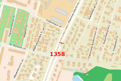 Билборд A в Львове, 3x6  Княгині Ольги вул., 39 схема