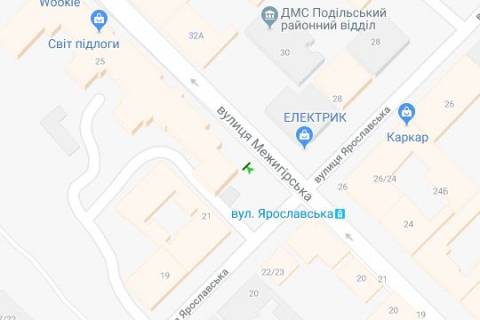 Бэклайт A в Киеве, 1.2x1.8  Межигірська вул., 25  схема