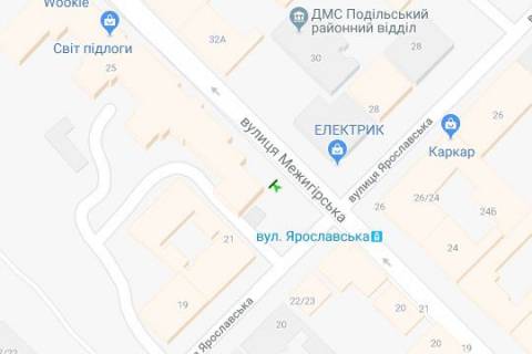 Сiтiлайт A у Києві, 1.2x1.8  Межигірська вул., 25  схема