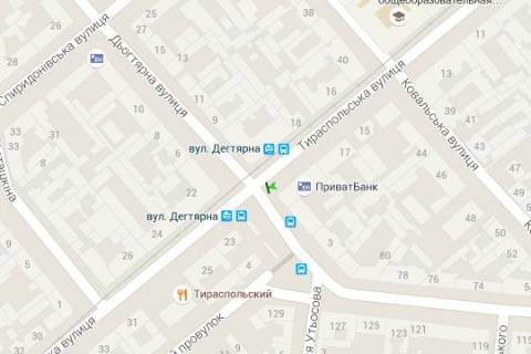Бэклайт B в Одессе, 1.2x1.8  Тираспольська вул., 19 - Дьогтярна вул. схема