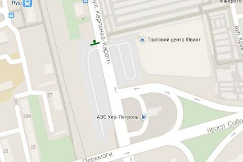 Билборд A в Луцке, 3x6  Карпенка-Карого вул. - Соборності просп. схема