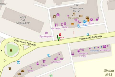 Ситилайт A в Ивано-Франковске, 1.2x1.8  Північний бульв., 2а (№2) схема
