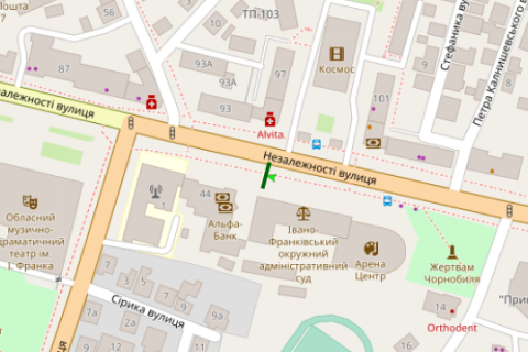 Білборд, Бігборд (Борд)  B у Івано-Франківську, 3x6  Незалежності вул., 44 схема