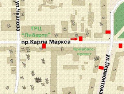 Беклайт B у Кривому Розі, 1.2x1.8  Поштовий просп., 39 схема