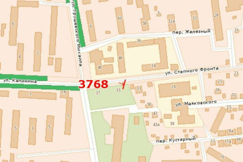 Білборд, Бігборд (Борд)  A у Василівці, 3x6  Степового Фронту вул. - Грушевського Михайла вул. схема