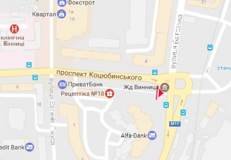 Скроллер B в Виннице, 2.3x3.14  Коцюбинського просп. - Привокзальна вул. - 663470 схема