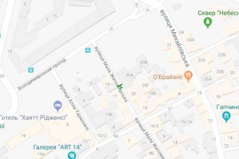 Ситилайт A в Киеве, 1.2x1.8  Мала Житомирська вул., 20а схема