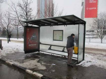 Билборд A в Васильевке, Нестандарт  Науки просп. (Леніна просп.) - Яроша Отакара вул., (зупинка) №1 (брендування) фото 1
