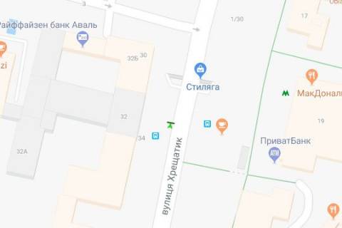 Ситилайт B в Киеве, 1.2x1.8  Хрещатик вул., 32 (FB) схема