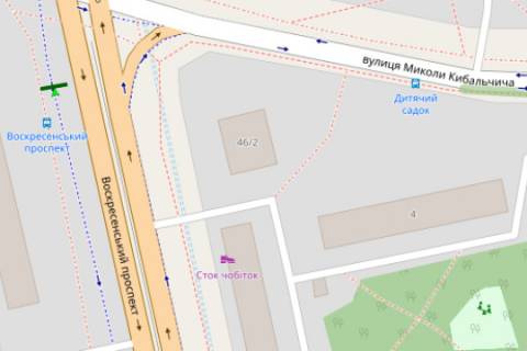 Билборд B в Киеве, 3x6  Воскресенський (Перова б-р) проспект., 25 схема