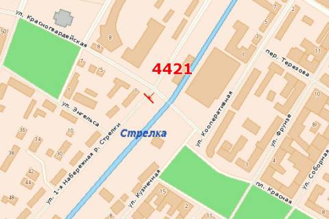 Билборд A в Сумах, 3x6  Покровська пл. - 1-а Набережна р. Стрілки вул. схема