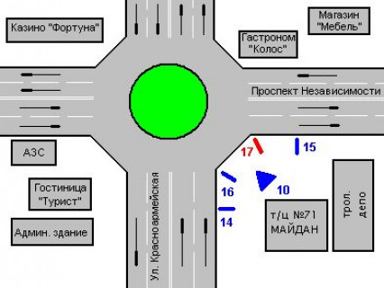 Citylight B in Chernivtsi, 1.2x1.8  Nezaleznosti prosp. - Geroiv Majdanu st., 71 scheme
