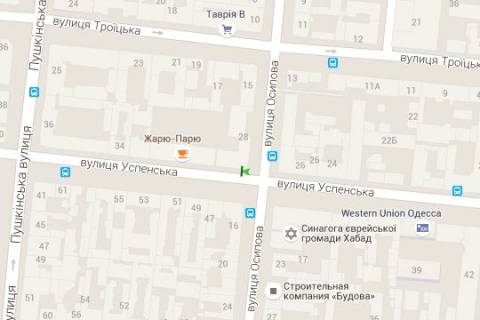 Бэклайт A в Одессе, 1.2x1.8  Успенська вул., 28/30 - Осипова вул. схема