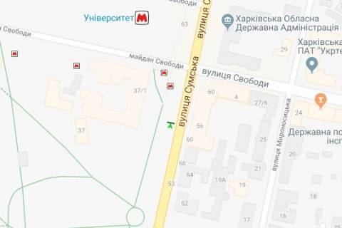 Сiтiлайт B у Харкові, 1.2x1.8  Сумська вул., 37 (№2) схема