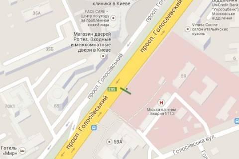 Билборд B в Васильевке, 3x6  Голосіївський просп., 59: поліклініка №10 (в напр. Голосіївської пл. ) схема