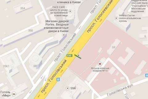 Billboard B in Kyiv, 3x6  Golosiivs'kij prosp., 59: poliklinika No10 (u napramku  Golosiivs'koi pl. ) scheme