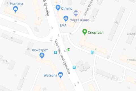 Скроллер A в Киеве Чоколівський бульв., 24 - Авіаконструктора Антонова вул. - 273510 схема