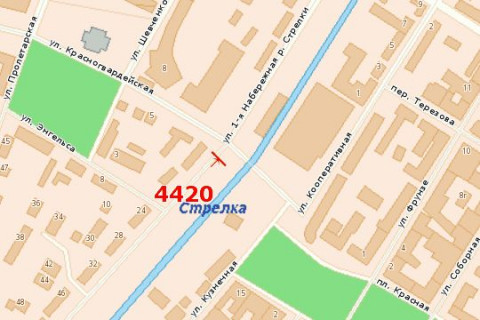 Билборд B в Васильевке, 3x6  Покровська пл. - 1-а Набережна р. Стрілки вул. схема