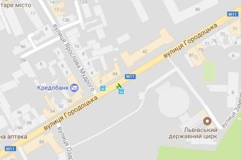 Сiтiлайт A у Львові, 1.2x1.8  Городоцька вул., 44 схема