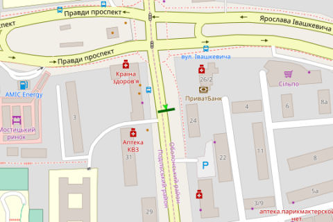 Білборд, Бігборд (Борд)  B у Василівці, 3x6  Вишгородська вул., 24 схема