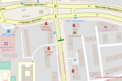 Билборд B в Киеве, 3x6  Вишгородська вул., 24 схема