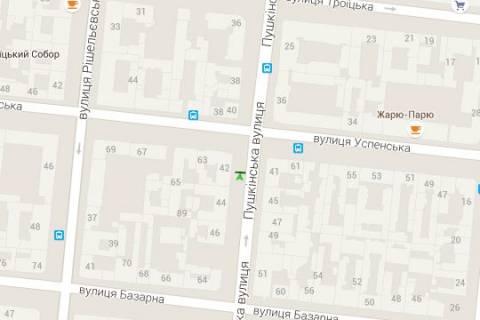 Бэклайт A в Одессе, 1.2x1.8  Італійська вул. (Пушкінська)., 42 - Успенська вул. схема